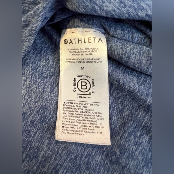 Athleta Uptempo Hoodie Sweatshirt Heathered Blue. Size Medium - Picture 7 of 7